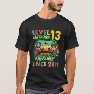 Camiseta 13 Birthday dá ao garoto nível 13 desbloqueado inc