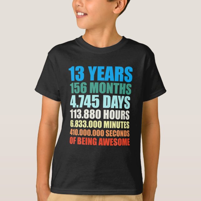 Camiseta 13 Birthday Gift Boy 13 Anos Sendo Incrível (Frente)