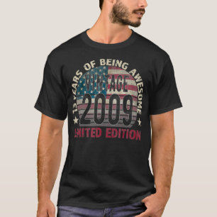 Camiseta 13 Birthday Gift boys Vintage 2009 13 Anos 