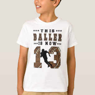 Camiseta 13 Birthday Gift Futebol Player de 13 anos