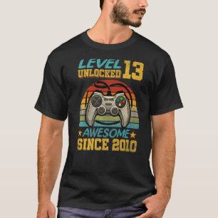 Camiseta 13 Birthday Gift Level 13 Desbloqueado Incrível 20