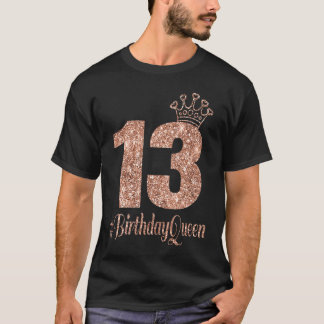 Camiseta 13 Birthday Girls - Dígitos Duplos - Rosa de Cor