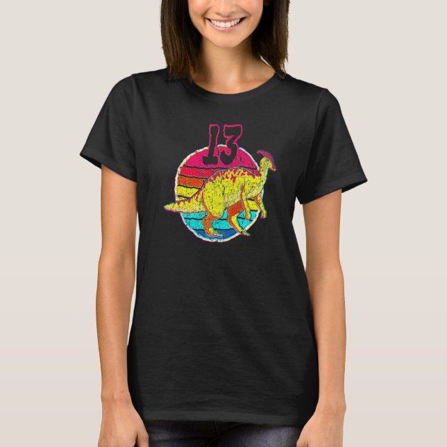 Camiseta 13 Birthday I Parasaurolophus I Family Matching (Frente)