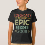 Camiseta 13 Birthday Legendary 2008<br><div class="desc">Garota 13 de Aniversário Legendário 2008. Vintage, Filha Filho De Aniversário De 13 Anos.</div>