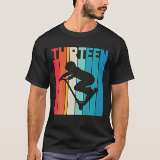 Camiseta 13 Birthday Patinete Retro Driver Lover Boys Crian