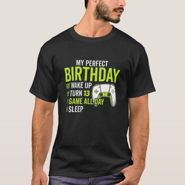 Camiseta 13 Birthday S Para Rapazes De 13 Anos Vídeo Engraç (Frente)