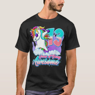 Camiseta 13 Birthday Unicorn Dabbing 13 Anos Gift Gir