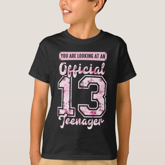 Camiseta 13 de aniversário oficial de 13 anos de adolescent (Frente)