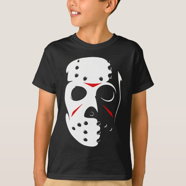 Camiseta 13 de Sexta-Feira de Hockey de Jason Hockey Mask (Frente)