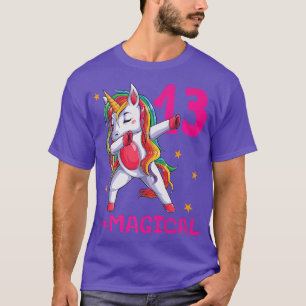 Camiseta 13 E 13 de Aniversário de Raparigas Mágicas Unicór