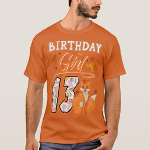 Camiseta 13 Fo Birthday Girl Cute Fo Lover Zoo Animal 13