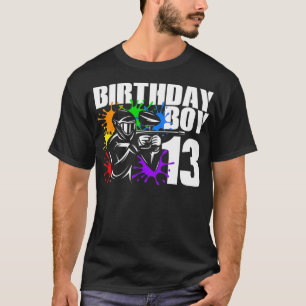 Camiseta 13 Gif De Festa de aniversário De Paintball De 13