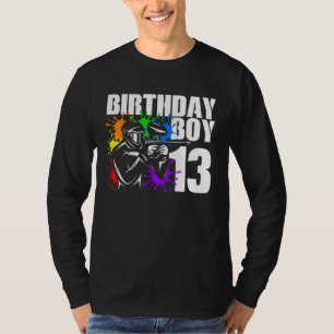 Camiseta 13 Gif De Festa de aniversário De Paintball De 13 