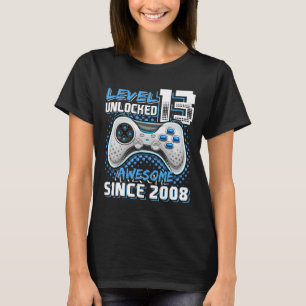 Camiseta 13 Incrível 2008 13 do Jogo de Vídeo Aniversário