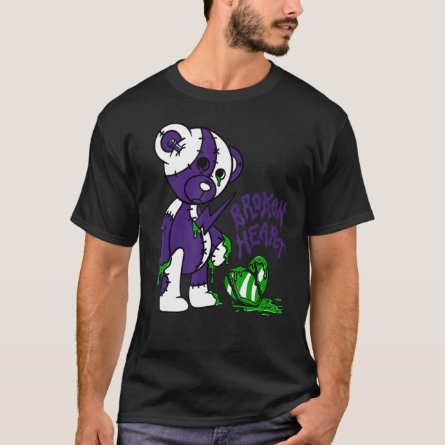 Camiseta 13 Retro Court Purple Match Number 23 Drip Broken (Frente)