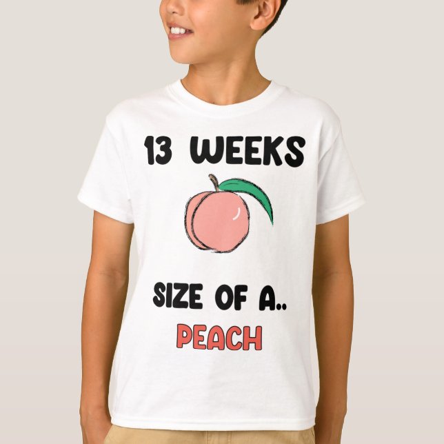 Camiseta 13 semanas de gravidez - Fruta retrorreflectora cô (Frente)