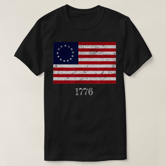 Camiseta 13 Star Flag Betsy Ross Design nos EUA (Frente do Design)