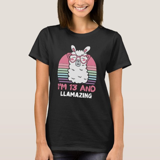 Camiseta 13 Years Old Bday Llamazing 13th Birthday Llama (Frente)