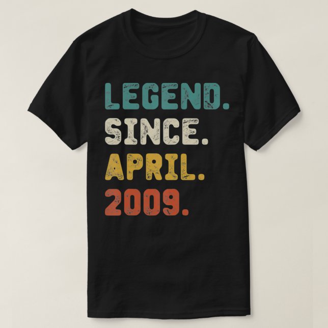 Camiseta 13 Years Old Gifts Legend Since April 2009 13th Bi (Frente do Design)