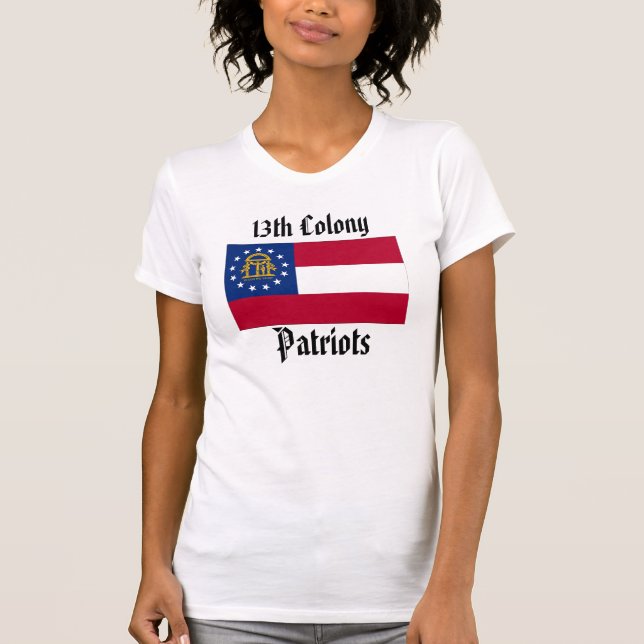 Camiseta 13o Mulheres dos patriotas da colônia - GA fora de (Frente)