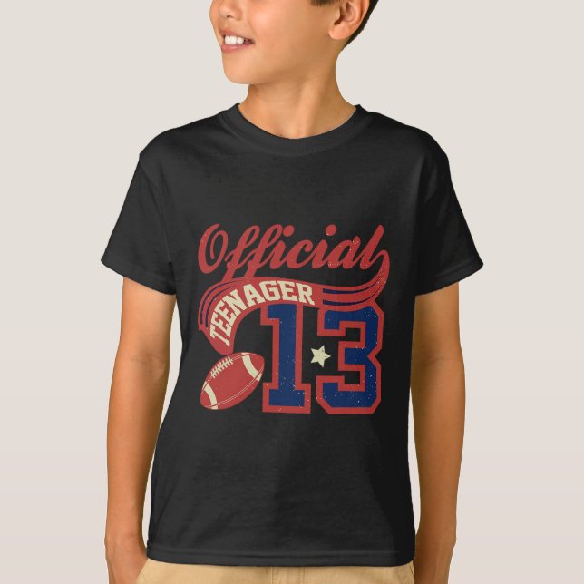 Camiseta 13th Birthday Boy Official Teenager 13 Yrs Old Foo (Frente)