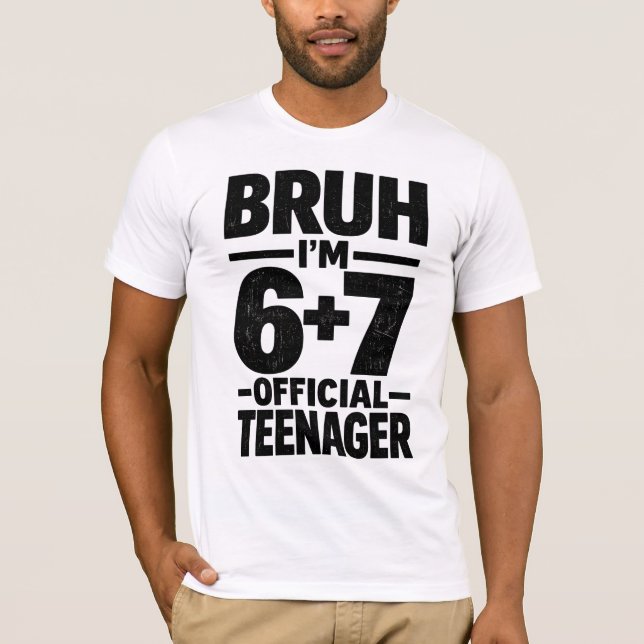 Camiseta 13th Birthday Shirt Funny Meme 6 7 Birthday 13  (Frente)