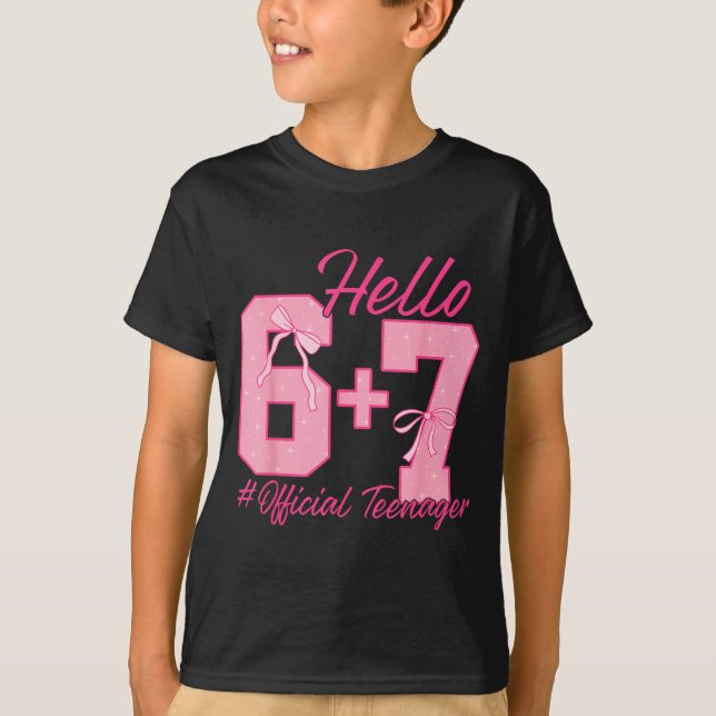 Camiseta 13th Birthday Teenager Six Seven Coquette Bow 6 7  (Frente)