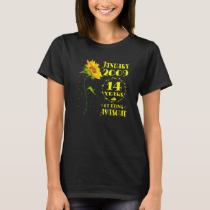 Camiseta 14 Aniversário 14 Anos Raparigas De Girassol Janei