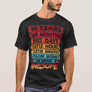 Camiseta 14 Aniversário De 14 Anos De Idade Vintage Retro 1