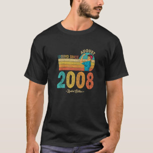 Camiseta 14 Aniversário De Agosto De 2008 Legenda Desde 200