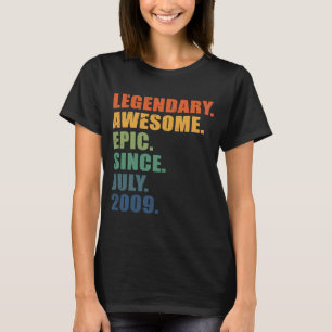 Camiseta 14 Aniversário De Julho De 2009 Meninas De 14 Anos