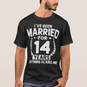 Camiseta 14 Aniversário em que me casei há 14 anos