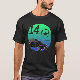 Camiseta 14 Aniversário Estilo Retro Rocket RC Soccer Car 