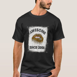 Camiseta 14 Anos Aniversário Incrível Desde 2008 Leopard L