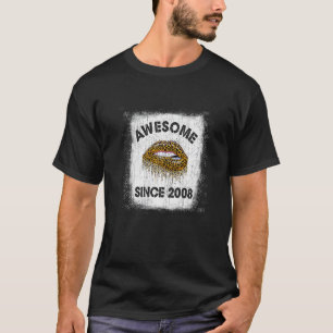 Camiseta 14 Anos Aniversário Incrível Desde 2008 Leopard L
