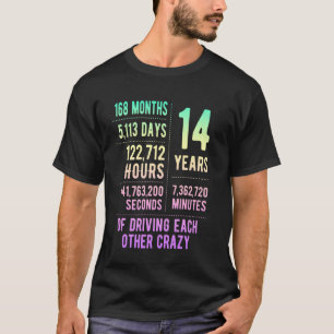 Camiseta 14 Anos Casados Engraçado 14º Aniversário de Casam