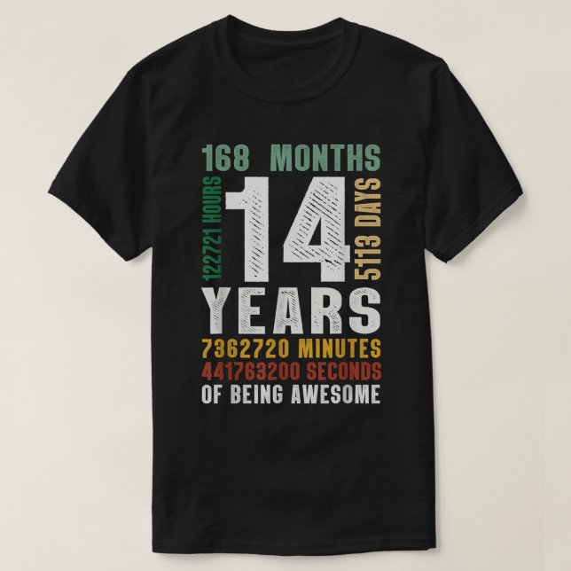 Camiseta 14 Anos De Estar Incrível 14 Birthday Gift Boys G (Frente do Design)