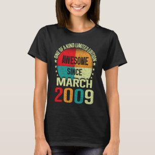 Camiseta 14 anos de idade incrível desde março de 2009 Aniv