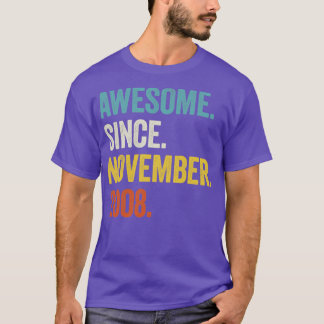 Camiseta 14 Anos De Idade Incrível Desde Novembro De 2008 1