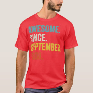 Camiseta 14 Anos De Idade Incrível Desde Setembro De 2008 1