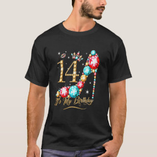 Camiseta 14 Anos É A Minha Rainha 14 de Aniversário Para Mu