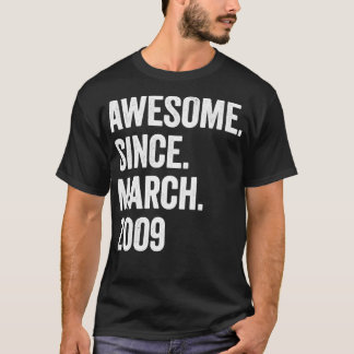 Camiseta 14 Anos Incrível Desde Março De 2009 14 Birthday1