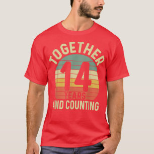 Camiseta 14 Anos Juntos Casais 14 Casamento E