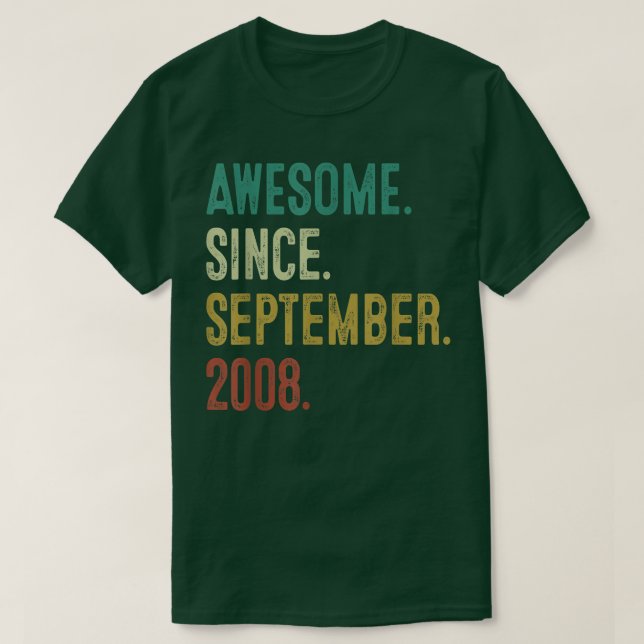 Camiseta 14 anos, Presente Fantástico desde setembro de 200 (Frente do Design)