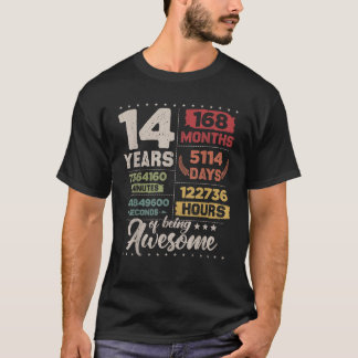 Camiseta 14 Anos Sendo Incrível 14 De Contagem Retroativa