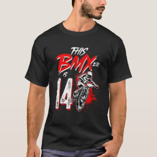 Camiseta 14 Birthday Boy BMX Festa de aniversário Decoratio