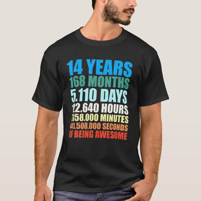 Camiseta 14 Birthday Gift Boy 14 Anos Sendo Incrível (Frente)