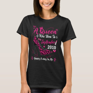 Camiseta 14 Birthday High Heel Uma Rainha Foi Nascer Em Sep