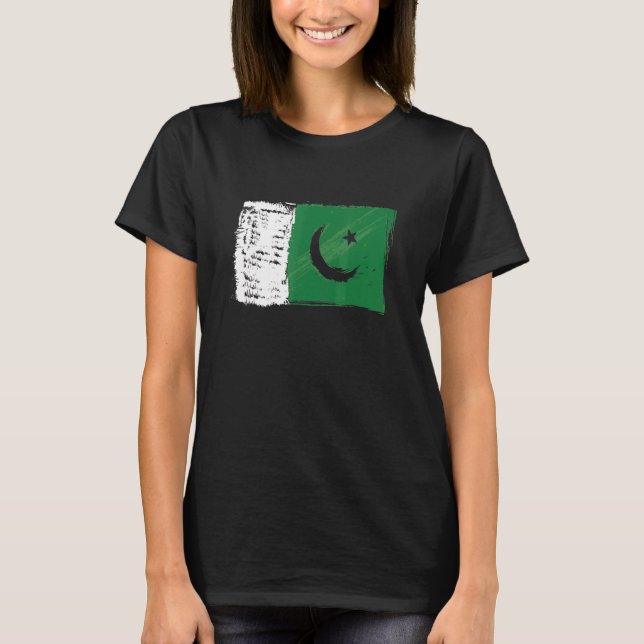 Camiseta 14 de agosto Dia da Independência Paquistão Bandei (Frente)