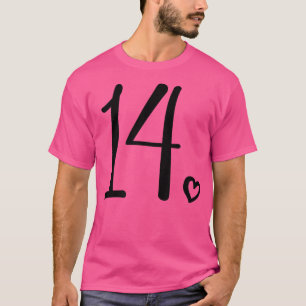 Camiseta 14 de Aniversário Para Raparigas Quatorze Anos